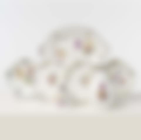 Oval terrine tray with polychrome decoration of flower bouquets and basketry motifs in light relief on the edge (preview)