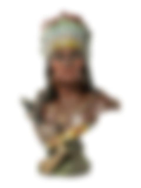 A Painted Plaster Bust of Native American (preview)
