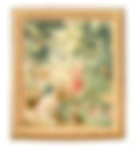 A MODERN CONTINENTAL "CHILDREN IN THE GARDEN" TAPESTRY (preview)