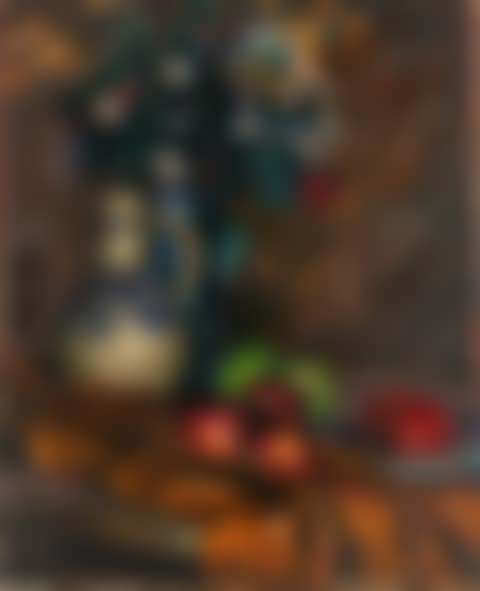 Stilleben mit Feldastern, Krug und Äpfeln (preview)