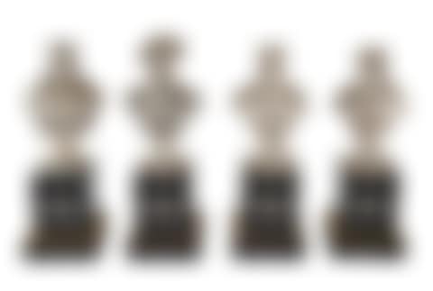A SET OF FOUR FRENCH SILVER BUSTS; comprising busts of four French kings (Francois I, St. Louis (Louis IX), Charles V, Louis XXI) (preview)