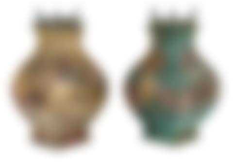 A PAIR OF FANGHU BRONZE RITUAL VESSELS AND COVERS (preview)