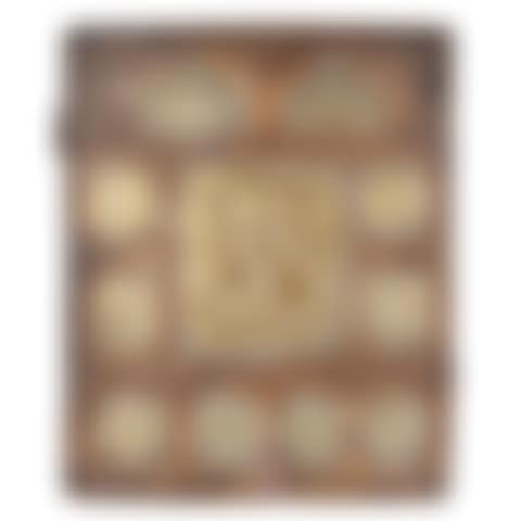 A RUSSIAN OLD BELIEVER'S WOOD AND COPPER ICON OF CHRIST PANTOCRATOR AND SCENES FROM THE LIFE OF CHRIST (preview)