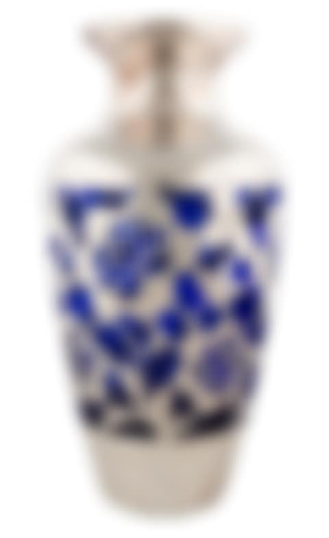 A COBALT GLASS VASE WITH SILVER OVERLAY (preview)