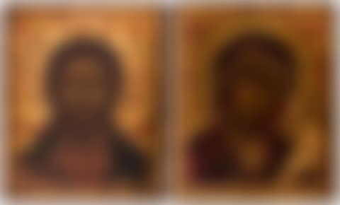 A PAIR OF RUSSIAN ICONS OF CHRIST PANTOCRATOR AND THE MOTHER OF GOD (preview)