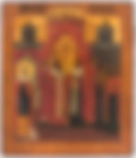 A RUSSIAN ICON THE ELEVATION OF THE HONORABLE CROSS OF THE LORD (preview)