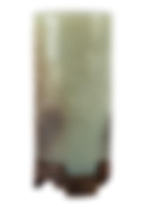 A CHINESE PALE CELADON AND BROWN JADE BRUSH POT (preview)