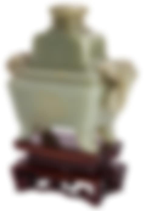 A CELADON JADE VESSEL AND COVER (preview)