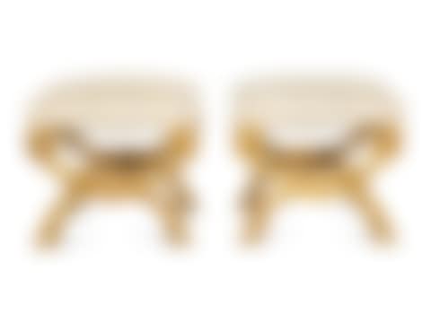 A Pair of Empire Style Giltwood Curule-Form Tabourets (preview)