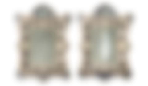 A pair of Italian giltwood, etched and blue glass mirrors (preview)