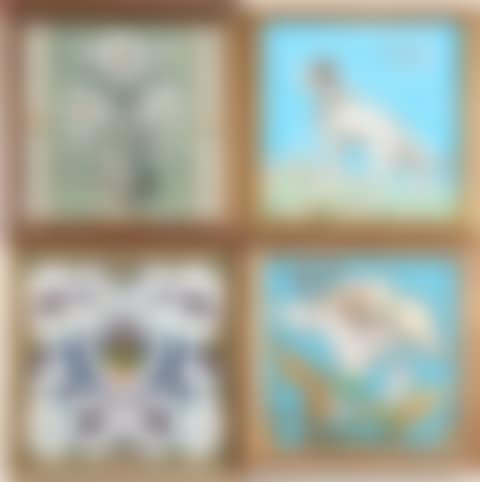 A Dog Tile and Three Floral Tiles (preview)