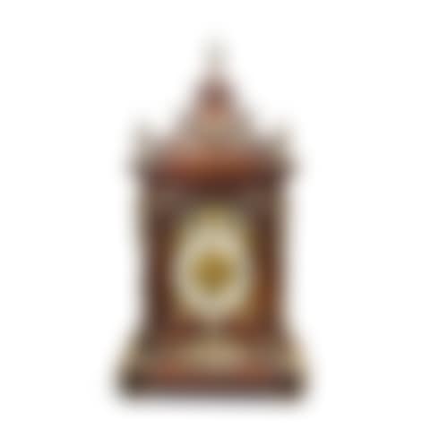 A late 19th / early 20th century gilt brass mounted walnut chiming bracket clock with bracket (preview)