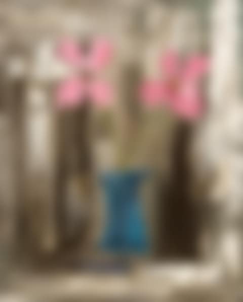Pink Flowers in a Blue Vase (preview)