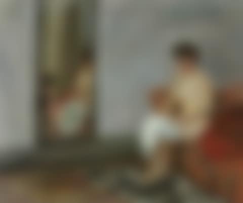 Nu assis se reflétant dans un miroir (preview)