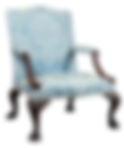 George II Style Blue Silk-Upholstered Mahogany Library Armchair (preview)