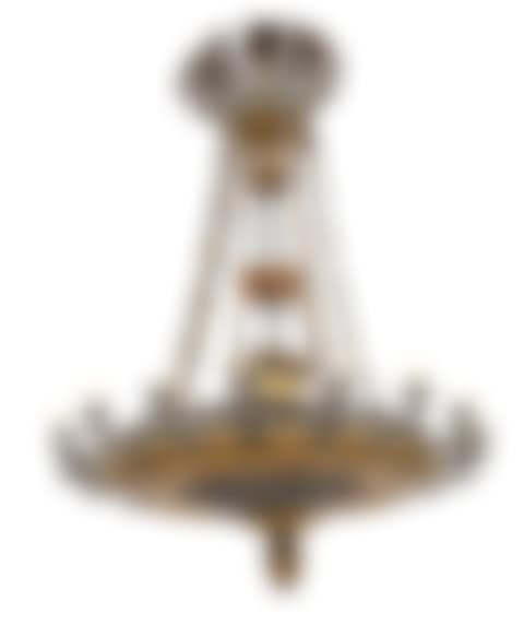 Restauration Gilt and Patinated Bronze Eighteen-Light Chandelier (preview)