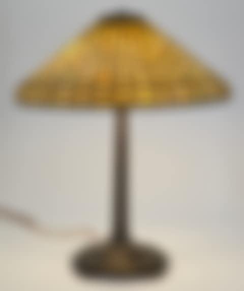 Bronze and Leaded Glass Geometric Table Lamp (preview)