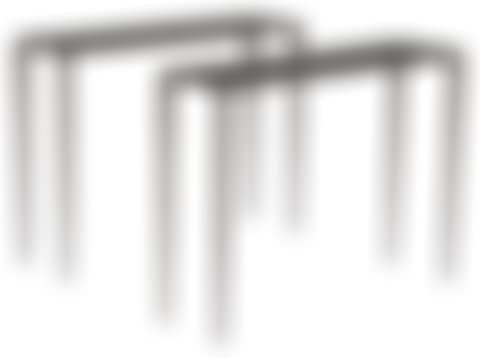 Pair of Jean-Michel Frank Style Wrought Iron, Oak and Leather Consoles (preview)