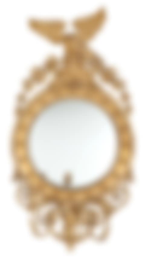 Classical Giltwood and Composition Convex Girandole Mirror (preview)