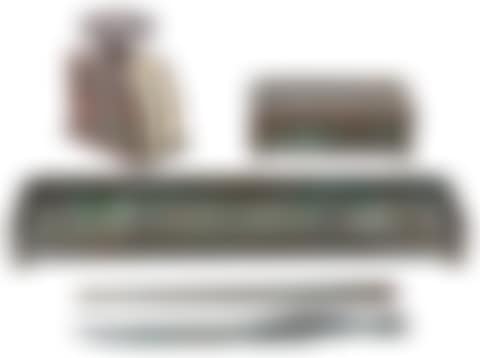 Group of Tiffany Studios Etched Metal and Favrile Glass Pine Needle Pattern Desk Articles (preview)