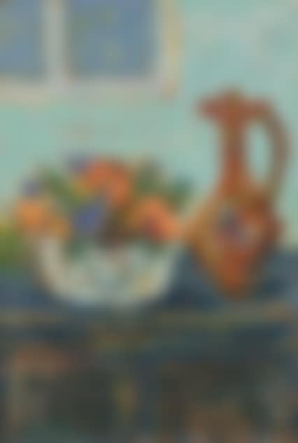Composition with fruit bowl and pitcher of cannakale (preview)