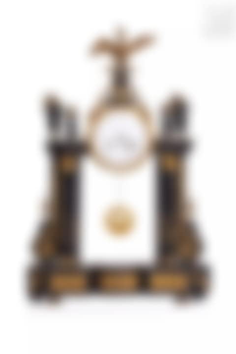 Portico clock in black marble and chiseled and gilded bronzes (preview)