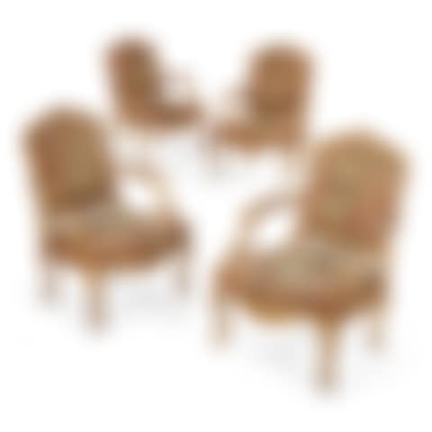 A SET OF FOUR LOUIS XV GILTWOOD FAUTEUILS (preview)