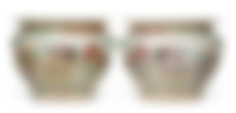 A PAIR OF LARGE CHINESE FAMILLE ROSE PORCELAIN JARDINIÈRES (preview)