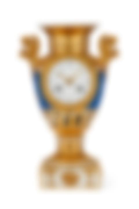 A PARIS PORCELAIN MATTE BLUE AND GOLD GROUND VASE-FORM CLOCK (preview)