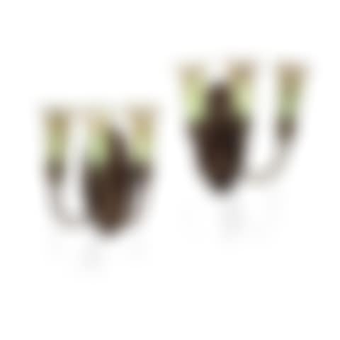 Pair of Three-Light Wall Sconces with Quezal Shades (preview)