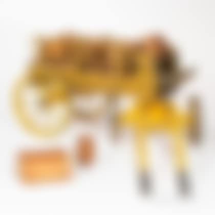 Painted Toy Horse-drawn Wagon with Cargo (preview)