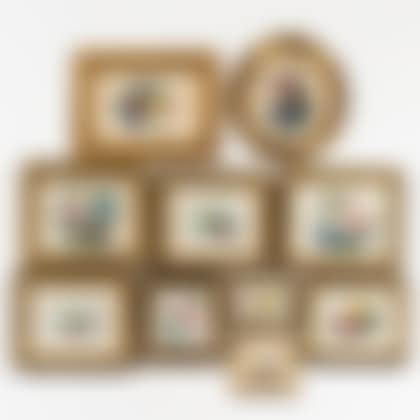 Ten Framed Floral Watercolor Pictures (preview)