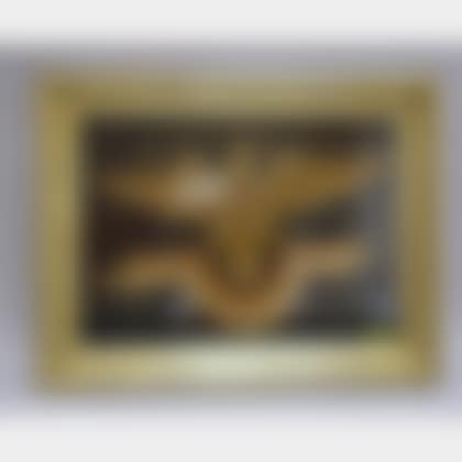 Giltwood Framed Asian Embroidered Eagle and Banner "F.O.E. 16" Panel (preview)