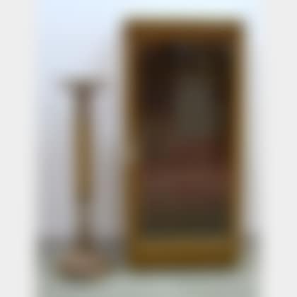 Late Victorian Oak Book Cabinet and an Oak Pedestal (preview)