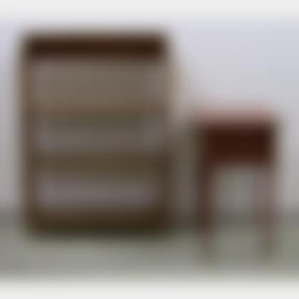 Country Pine Open Bookshelf and a Brown-painted One-Drawer Stand (preview)