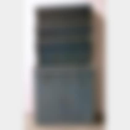 Blue-painted Pine Step-back Open Cupboard (preview)