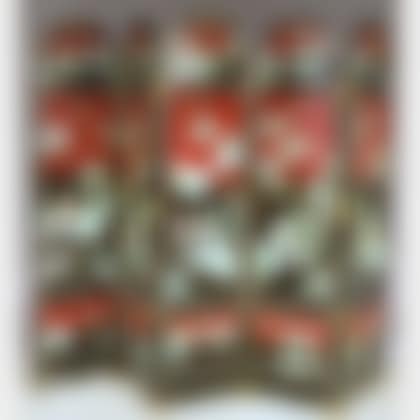 Modern Asian Lacquered and Carved Mother-of-pearl Mounted Scenic-decorated Five-panel Floor Screen (preview)