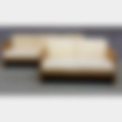 Modern Upholstered Oak Sofa and Settee Set (preview)