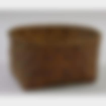 Oblong Painted and Potato Stamp Decorated Woven Splint Open Basket (preview)