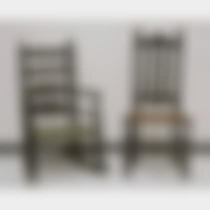 Black-painted Bannister-back Side Chair and Slat-back Armrocker (preview)