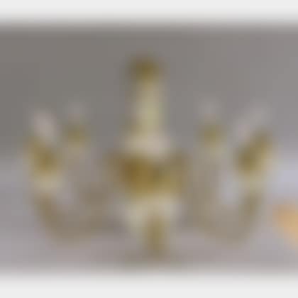 Brass and Lenox-type Porcelain Eight-Light Chandelier (preview)
