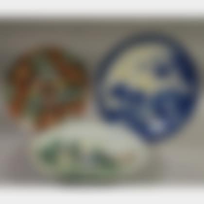 Three Asian Decorated Porcelain Chargers (preview)
