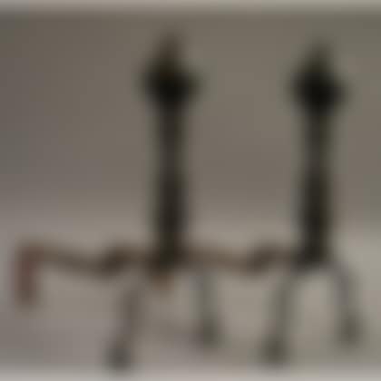 Pair of Brass and Iron Ball-top Andirons (preview)