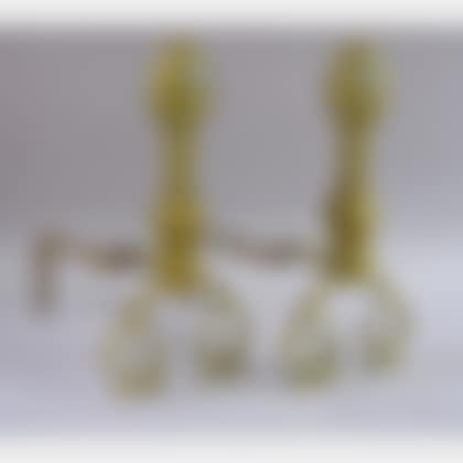 Pair of Brass Faceted and Ring-turned Andirons (preview)