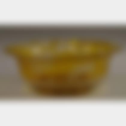 Large Bohemian Etched Amber Flash Art Glass Punch Bowl (preview)