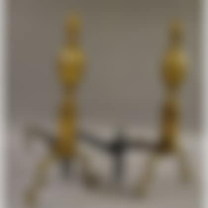 Pair of Brass Belted Double Lemon-top Andirons (preview)