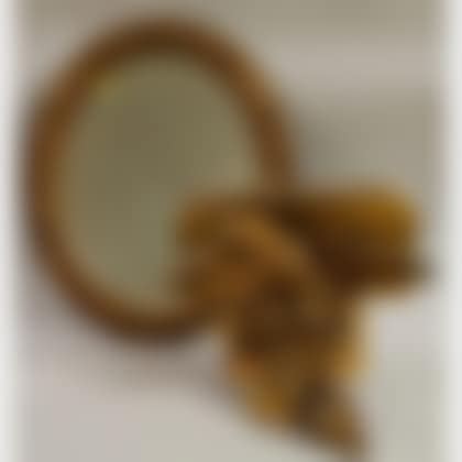 Carved Giltwood American Eagle Bracket Wall Shelf and a Rococo Revival Gilt-gesso Oval Mirror (preview)