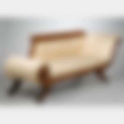 Classical-style Brocade Upholstered Carved Mahogany Recamier (preview)