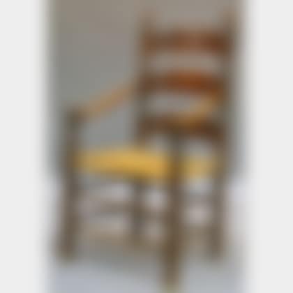 Pilgrim Century-style Turned-oak Slat-back Armchair with Woven Rush Seat (preview)