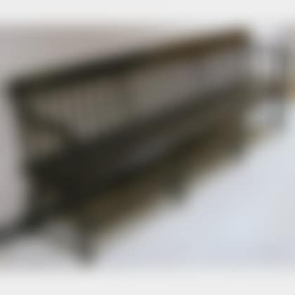 Black-painted Windsor Wooden Rod-back Deacon"s Bench (preview)